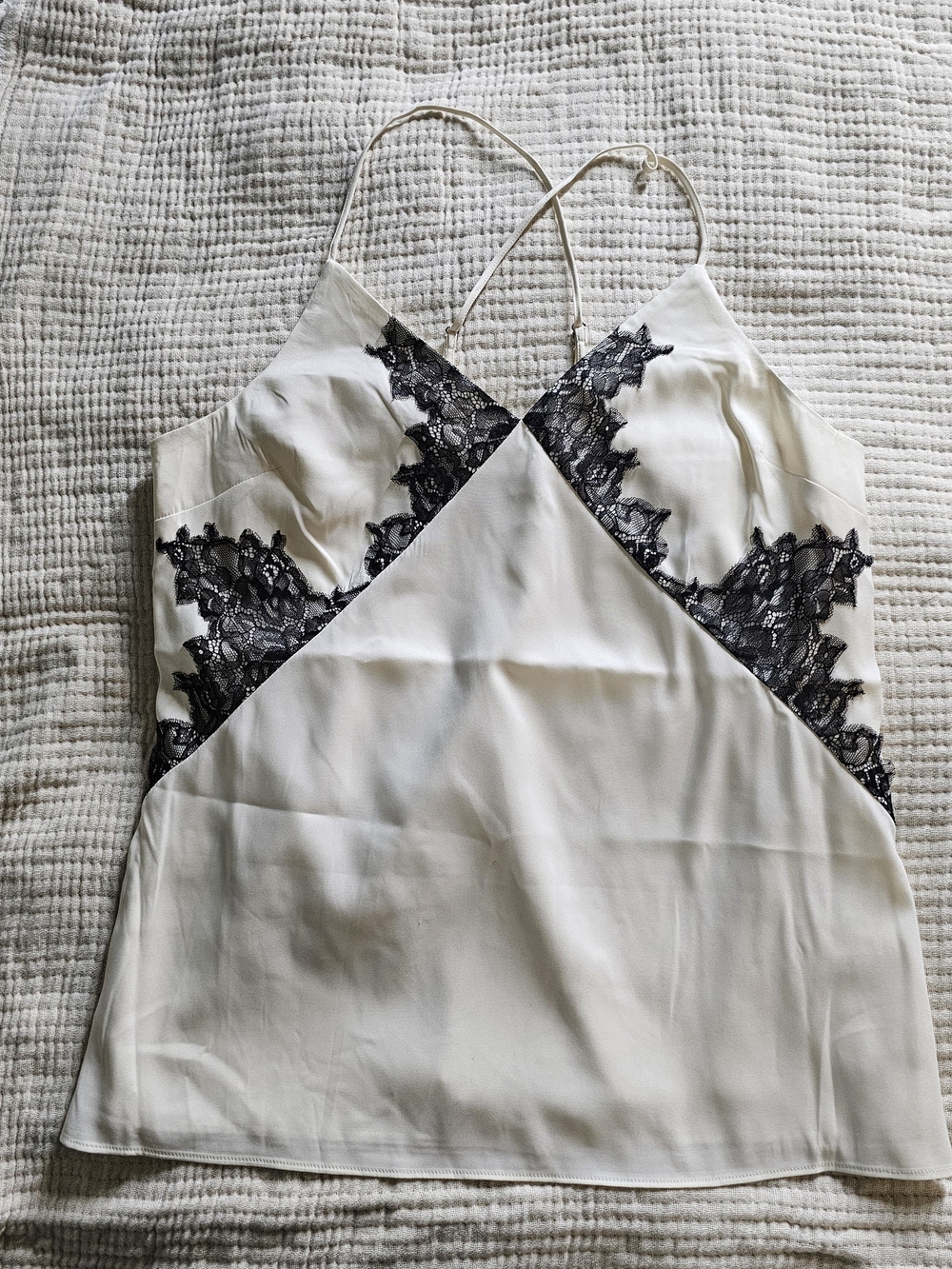 Cream Lace-Trim Camisole Top